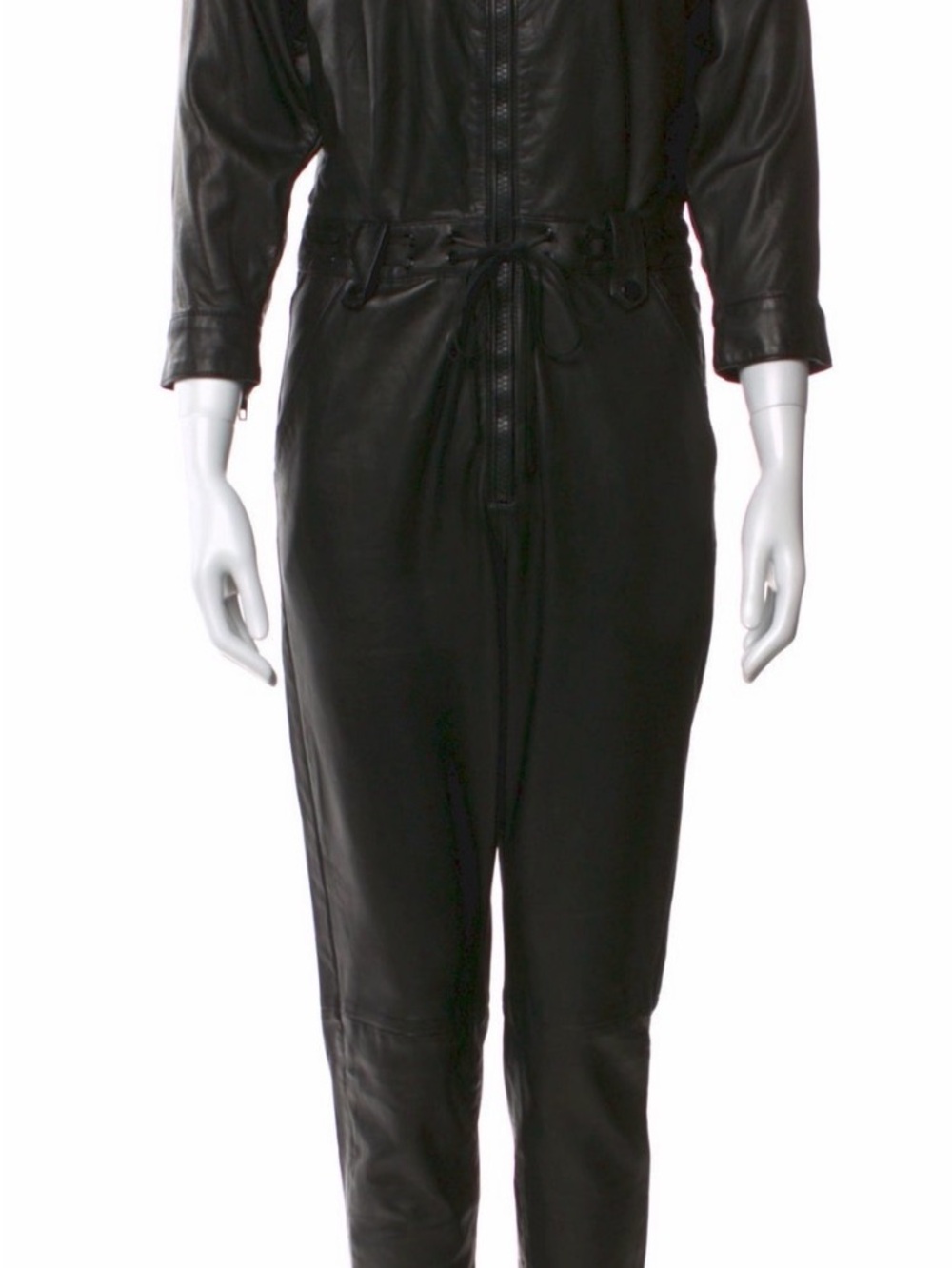 🦄 The Kooples 💯 lambskin Leather Jumpsuit - MSRP $1,000 - size 1/S - Picture 3 of 6